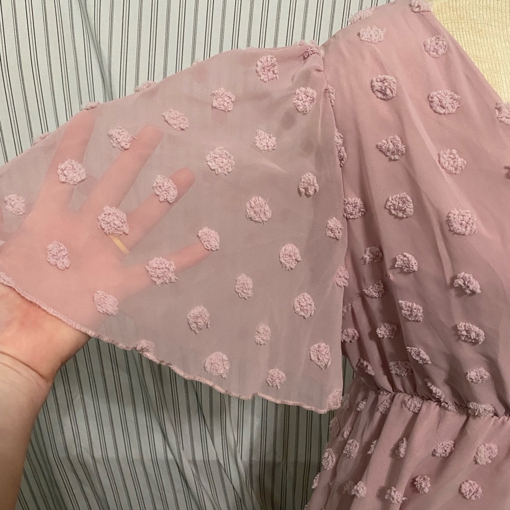 SHEIN Pink Textured Mini Dress - Picture 2 of 6